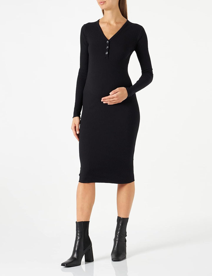 Supermom Damen Dress Clarkson Nursing Long Sleeve Kleid 40 Black - P090, 40 Black - P090