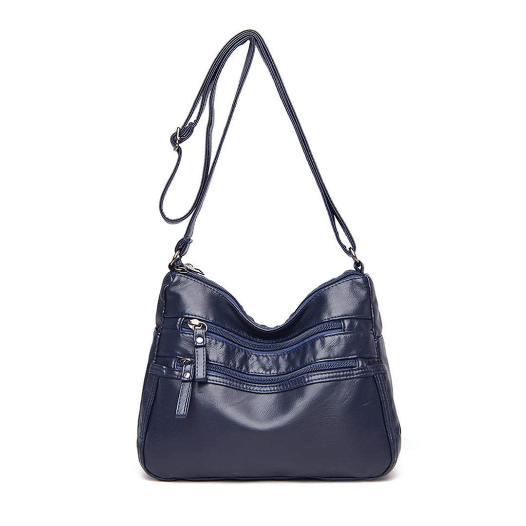PORRASSO Damen Umhängetasche Multi-Tasche Schultertasche Leder Wasserdicht Handtasche Schulterbeutel