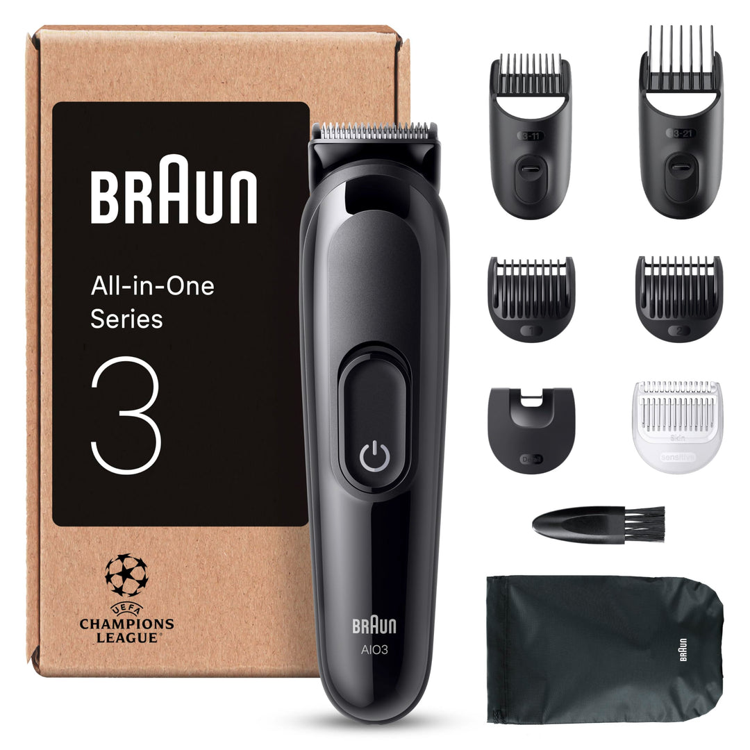 Braun Series 3 All-In-One Bartpflege Bodygroomer Set, Trimmer/Haarschneider Herren, Haarschneidemasc