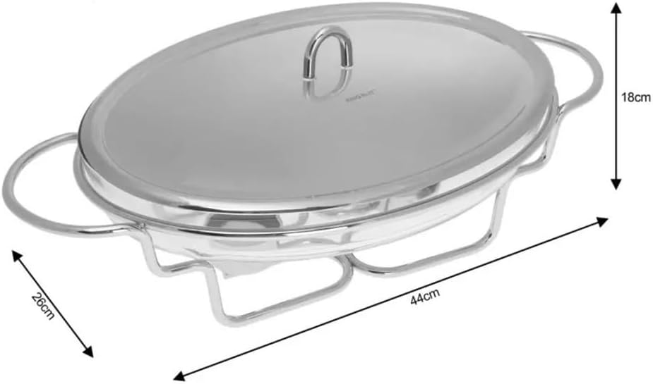 KINGHOFF Speisewärmer mit Glaseinsatz Warmhaltebehälter Kammer Silber (3.0L), 3.0L