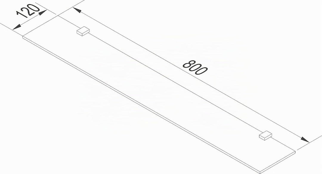 FACKELMANN Glasablage 80 cm/Wandregal für Badaccessoires/Masse (B x T): ca. 80 x 12 cm/Wandablage mi