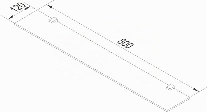 FACKELMANN Glasablage 80 cm/Wandregal für Badaccessoires/Masse (B x T): ca. 80 x 12 cm/Wandablage mi