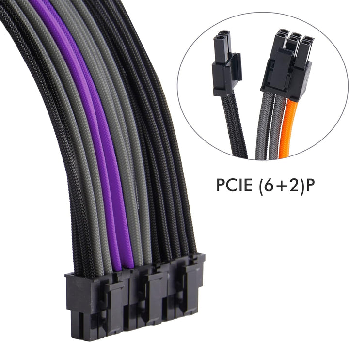 Formulamod Verlängerungskabel für Netzteil, 18 AWG (1) ATX 24P, (2) EPS 8-P+ (3) PCI-E8-P, mit Kämme