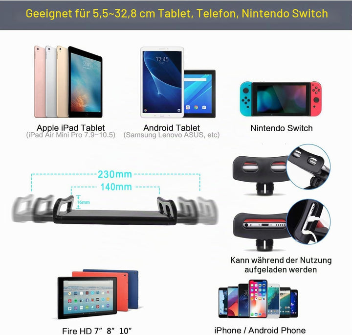 Tablet Bodenständer, Tablet Halterung mit Heavy Duty Base 【3rd Upgrade】, um 360 Grad drehbar mit Sta