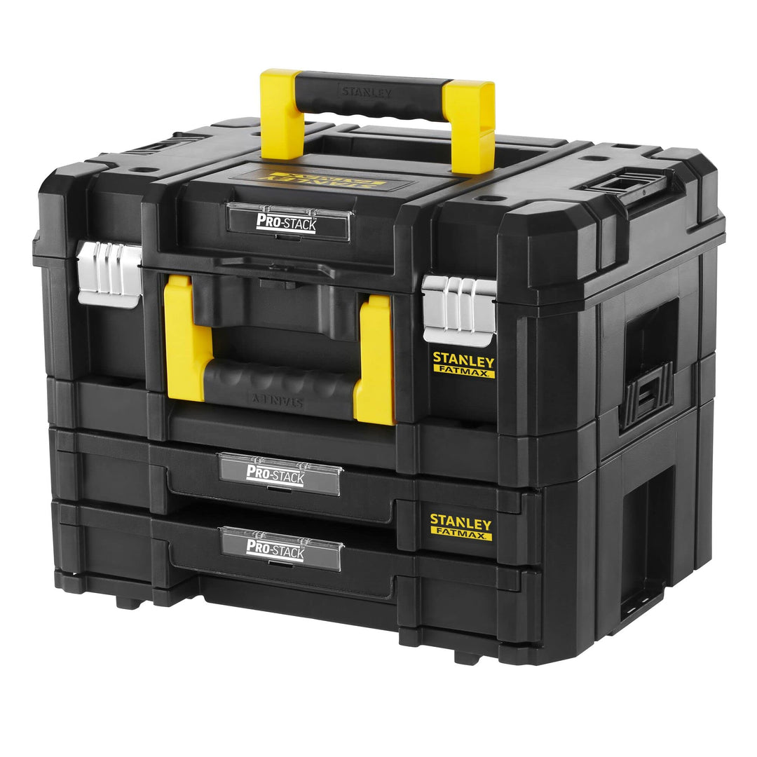 Stanley FatMax Pro-Stack Werkzeugkoffer Combo(21,5L Fassungsvermögen, mit 2 Schubladen und Organizer