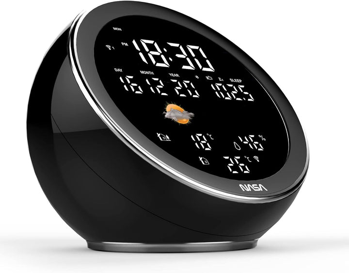 NASA - Wetterstation und Bluetooth-Lautsprecher WSP1500 Schwarz - 2 Aussensensoren - Lieferung mit N