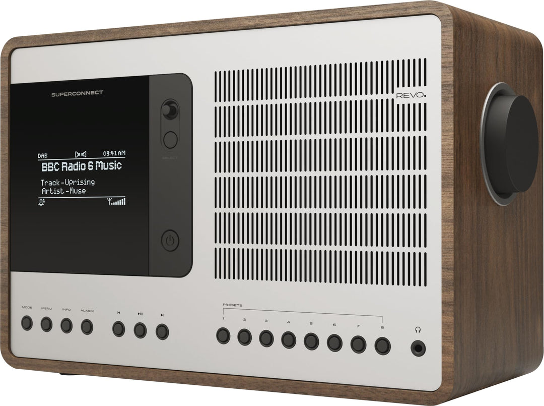 Revo SuperConnect Internet-/DAB+ Radio (Internet/DAB+/DAB/UKW,Spotify,WLAN,Aux In,Cinch-Out,Kopfhöre