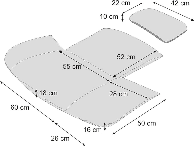 Sitzkissen für Hängesessel, Swing Chair Kissen, Ersatzkissen, Wechselkissen, waschbar, Schaukelkisse