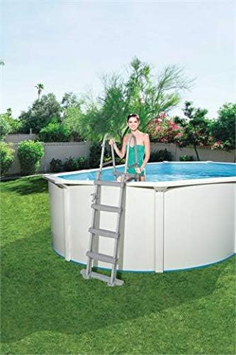 Bestway Flowclear Sicherheitsleiter, Poolleiter mit Kindersicherung durch hochklappbaren Einstieg, 1
