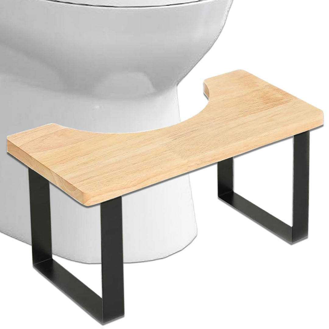 Holz mit Metall Toilettenhocker 9 Zoll / 23 cm Kothocker Erwachsene Badezimmer Anti-Rutsch-Hocker WC