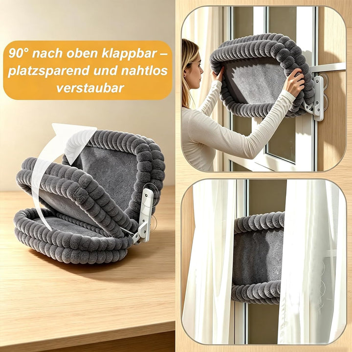 Fensterliege mit Saugnäpfen, Faltbare Katzen Hängematte für Fenster, Weiches Wendekissen Abnehmbar &amp;