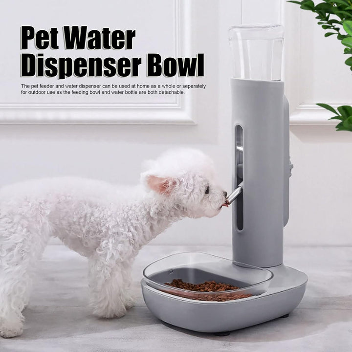 480 ml stehender Wasserspender für Haustiere, automatische Haustiertränke mit Futternapf, Hundewasse