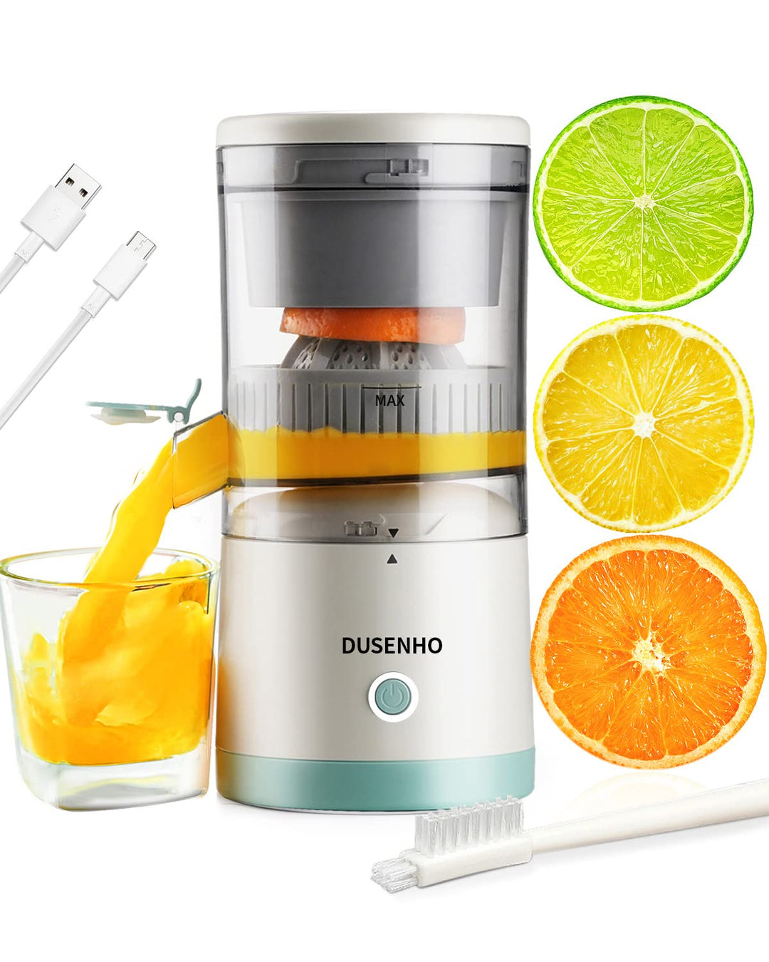 Zitronenpresse elektrisch Organgenpresse Tragbare USB-Aufladung Juicer Entsafter für Orange, Zitrone