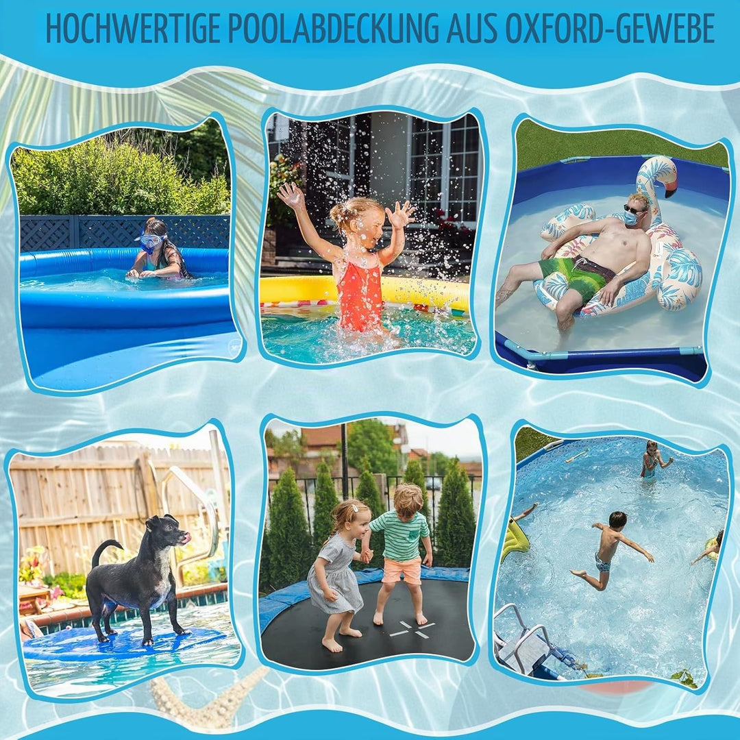 φ366cm Runde Poolabdeckung Hundepool Kinderpool Schutzabdeckung Schwimmbad Schutzabdeckung Pool Abde