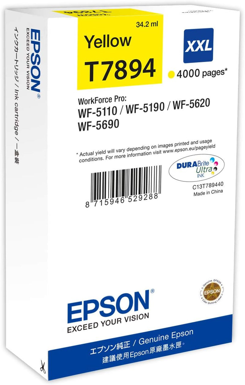 Epson T7894 Tinte, Singlepack gelb, extra hohe Kapazität, gelb