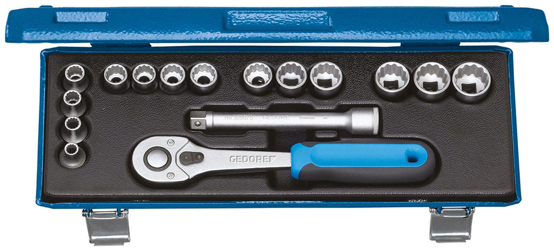 Steckschlüsselsatz D 30 JMU-10 16-tlg.3/8 Zoll SW 6-19mm Z.32 12KT GEDORE 16 UD 6-19 mm D, 16 UD 6-1