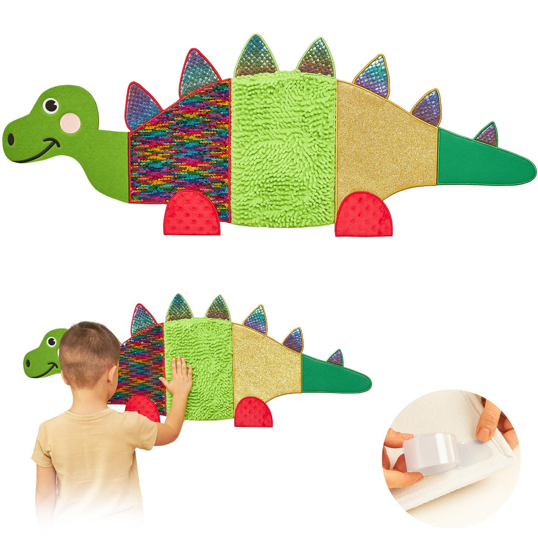 ODOXIA Sensorik-Wandpaneel für Kinder | Fühlen, Erleben & Lernen | Dinosaurier-Spielzeug für Sensori