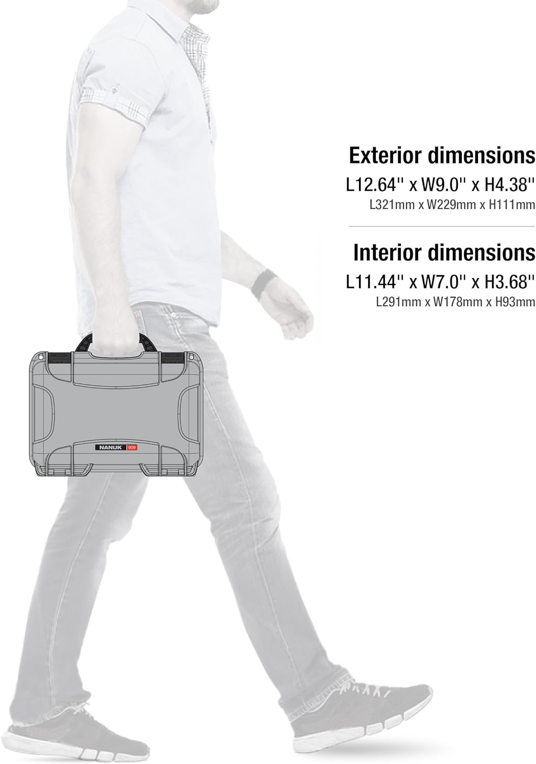 Nanuk 909 Wasserdichter Hartschalenkoffer Mit Plüschschaumeinlage - Silber Silber Würfelförmiger Sch