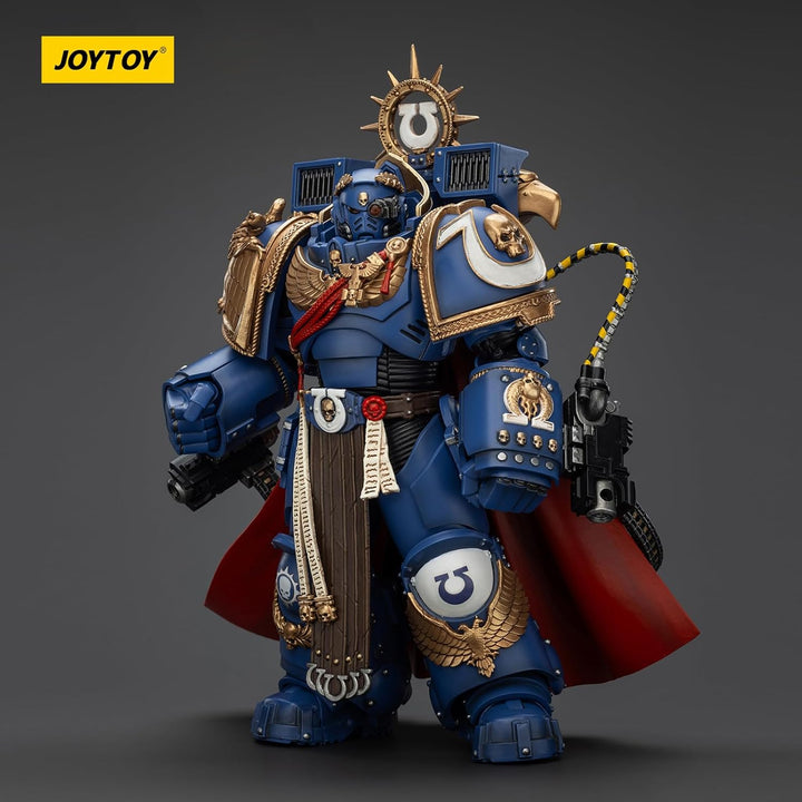 JOYTOY Warhammer 40k Space Marine 2, Ultramarines Marneus Calgar, Chapter Master with MKX Gravis Arm