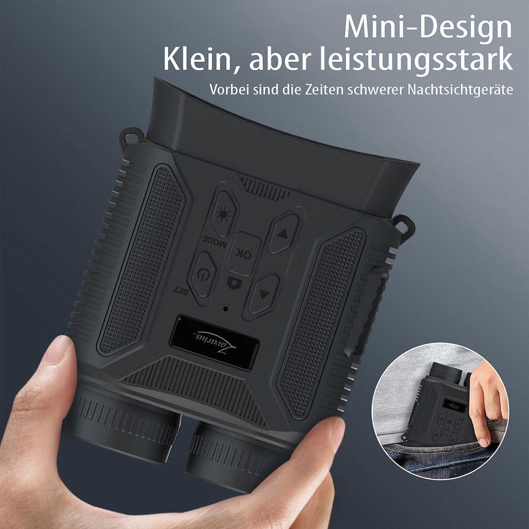 Zavarius IR-Nachtsicht-Fernglas: 2er-Set Binokulares Akku-Nachtsichtgerät, QHD-Kamera, bis 500 m IR