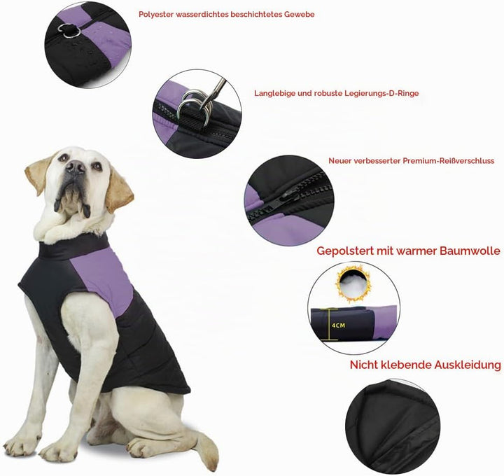 FEimaX Hundemantel für Hunde, Hundejacken Wasserdicht Warme Jacke für Kleine Mittelgrosse Grosse Hun