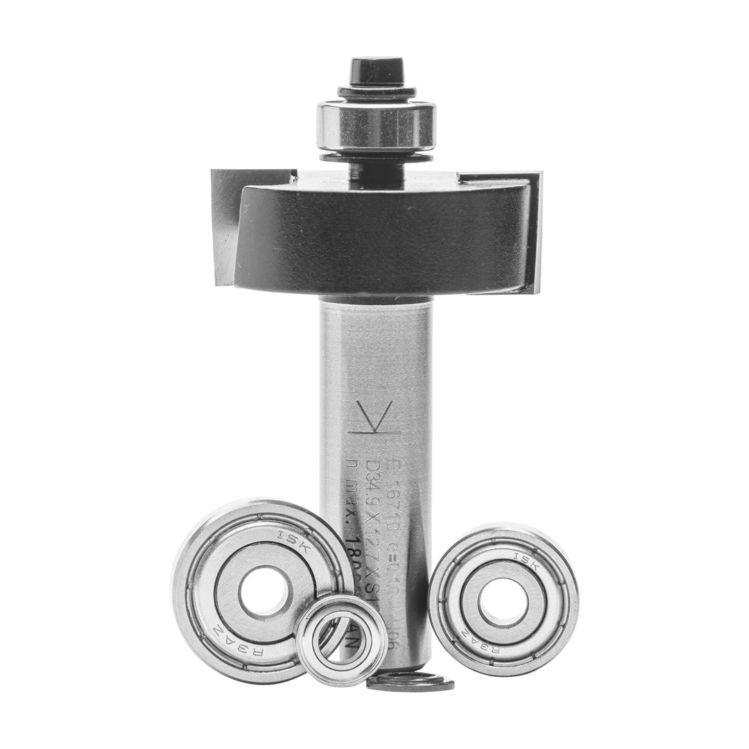 ENT 16710 Falzfräser Set HW, Schaft (S) 12 mm, Durchmesser (D) 34,9 mm, NL 12,7 mm, SL 40 mm, mit Ku