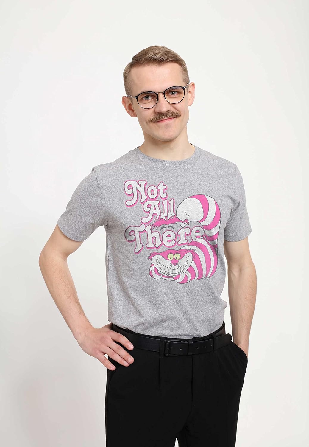 Disney Unisex Alice in Wonderland All There Organic Short Sleeve T-shirt M Melange Grey, M Melange G