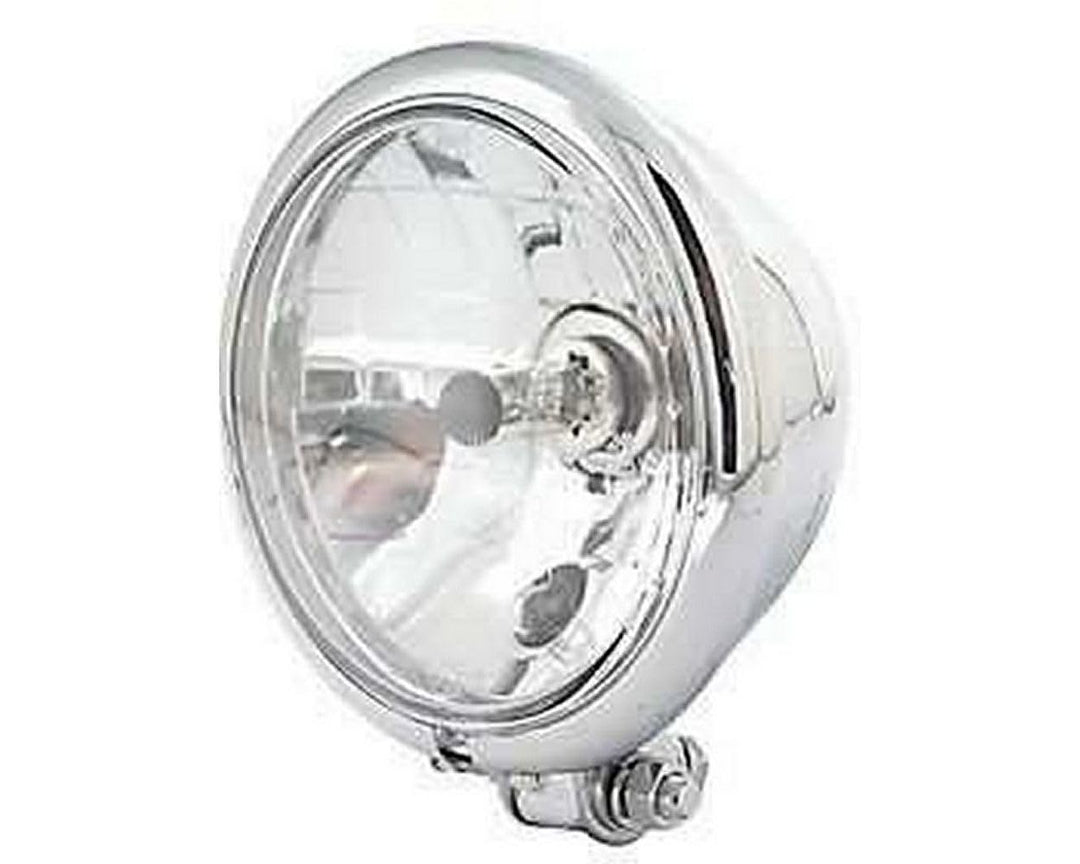 ShinYo Motorrad-Scheinwerfer H4 Hauptscheinwerfer Ø157mm Bates Klarglas unten Chrom, Unisex, Multipu