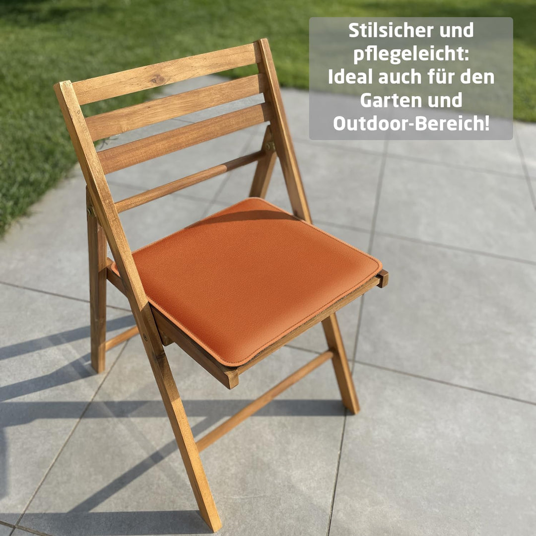 Miqio Design Sitzkissen | Wendekissen Rechteckig aus Filz und Kunstleder | Stuhlkissen 35x35 cm | 4e
