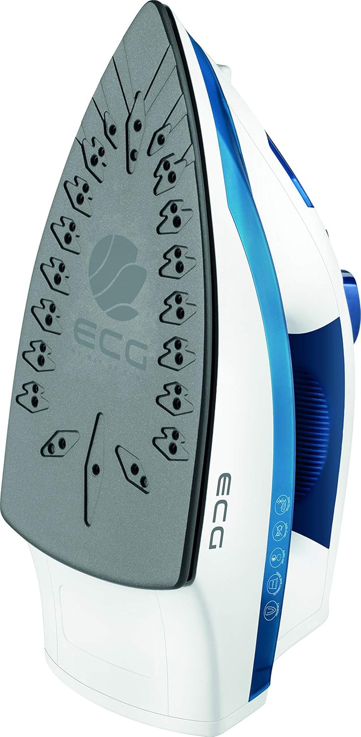 ECG NZ 322 Auto-Off Dampfbügeleisen, Kunststoff, Weiss-blau