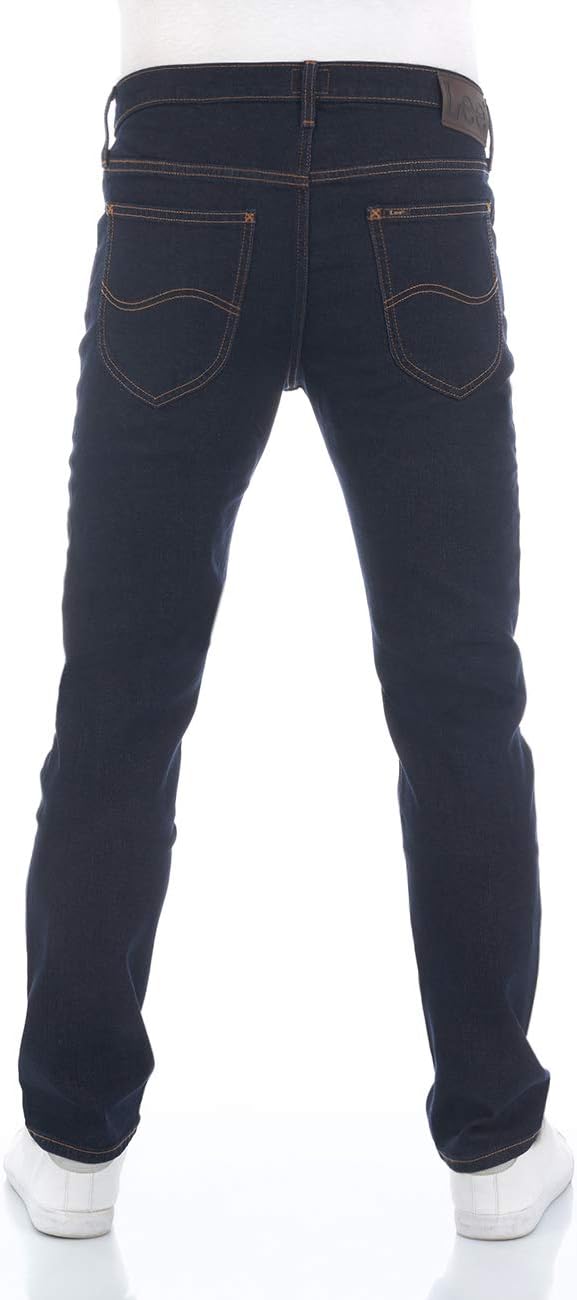 Lee Herren Jeans Regular Fit Daren Zip Fly Hose Straight Jeanshose Baumwolle Denim Stretch Blue Schw