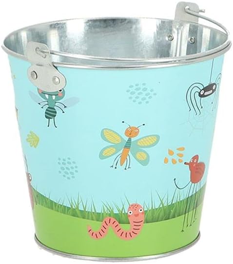 Rivanto® Kinder Eimer Insekten mit Tragegriff für Gartenarbeiten, verzinktes Eisen, Ø16 x H18 cm, zu