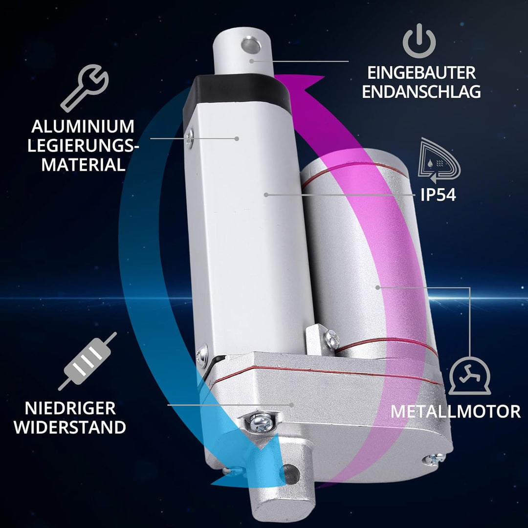 Justech Linearmotor Verstellantrieb Toröffner Linear Actuator Motor 12v DC 750N 50mm Lineartechnik E