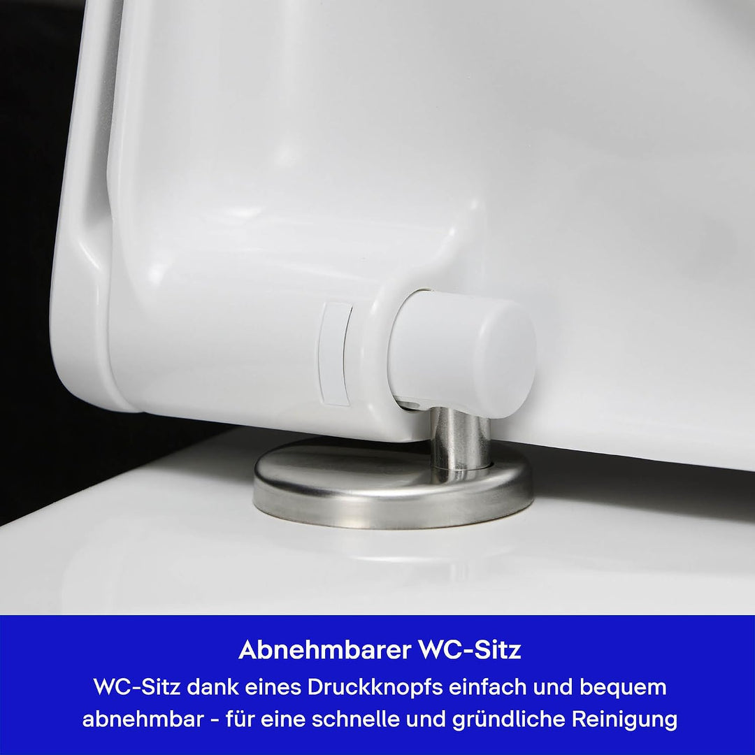 Duravit WC-Sitz D-Code Compact, Toilettendeckel aus Urea-Duroplast, Klodeckel mit Edelstahl Scharnie