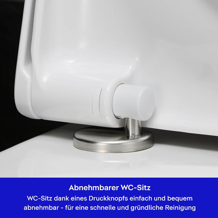Duravit WC-Sitz D-Code Compact, Toilettendeckel aus Urea-Duroplast, Klodeckel mit Edelstahl Scharnie