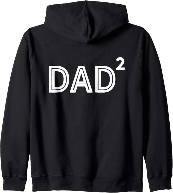 Papa im Quadrat (nach der 2. Potenz) Zwei Kinder (Englisch) Kapuzenjacke