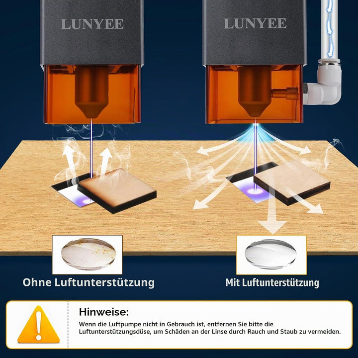 Air Assist, Laser Air Assist Pumpe für Laserschneider und -gravierer, einstellbarer Luftstrom von 10