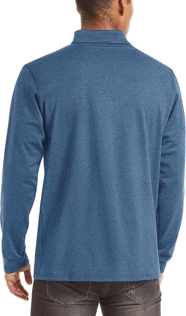 TACVASEN Pullover Herren Langarmshirt Half Zip Fleece Winterpullover Warm Atmungsaktiv Sport Sweatsh