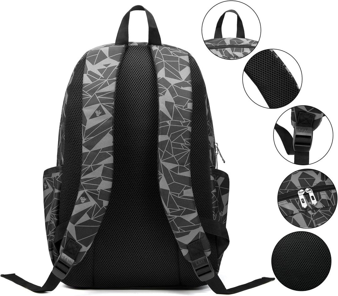 bunie Rucksack für Jungen Grosse Büchertasche Wasserdichte Schultasche Federmäppchen Umhängetasche S