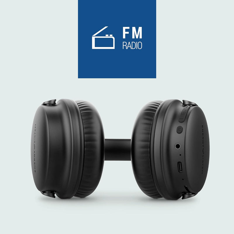 Energy Sistem Power Radio Bluetooth-Kopfhörer (FM-Radio, 45 Stunden Akku, MicroSD-MP3-Player, Deep B