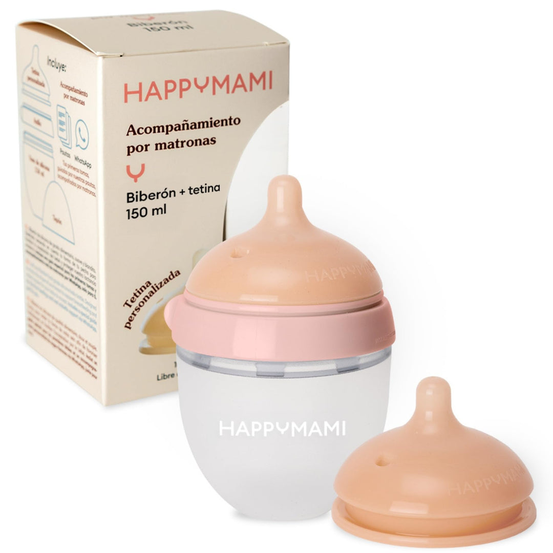 Set aus personalisierter Anti-Kolik-Silikonflasche + Sauger, anatomisches Design, mit zusätzlichem S