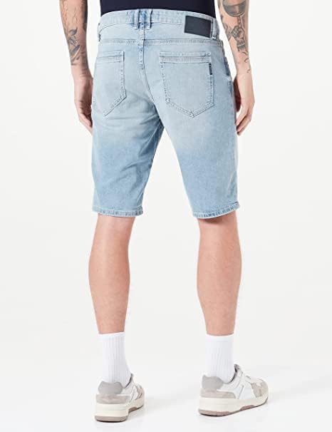 TOM TAILOR Herren Slim Fit Jeans Bermuda Shorts mit Stretch 36 10280 - Light Stone Wash Denim, 36 10