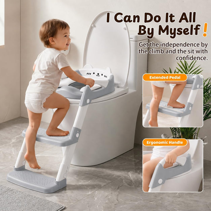 Toilettensitz Kinder - Kinder Toilettensitz - Verlängerte Rutschfeste Trittstufe | Einfache Montage