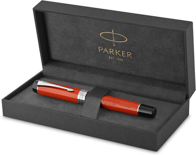 Parker Duofold Classic Füller, Big Red Vintage, Grösse Centennial , Füllfederhalter mit feiner Feder