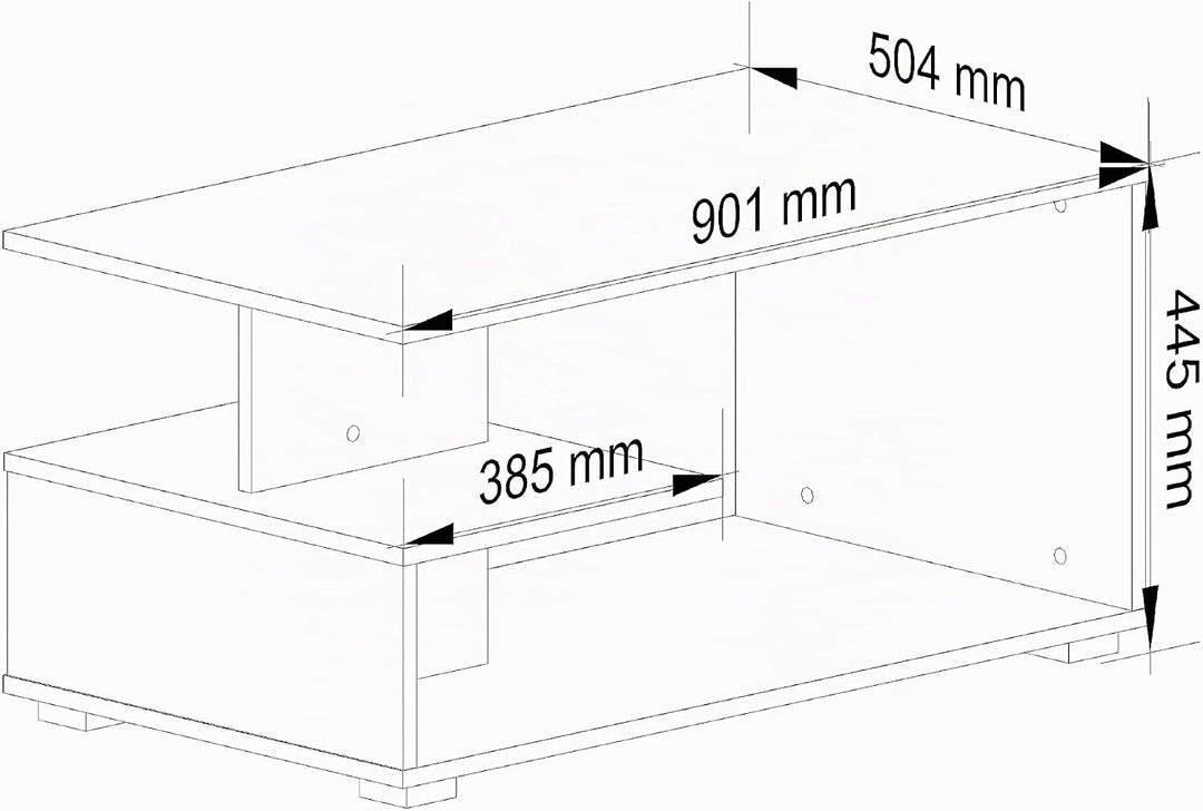 AKORD Couchtisch Holz | Pin 90x45x51cm| Schrank für Wohnzimmer | Schlafzimmer Schrank | Minimalistis