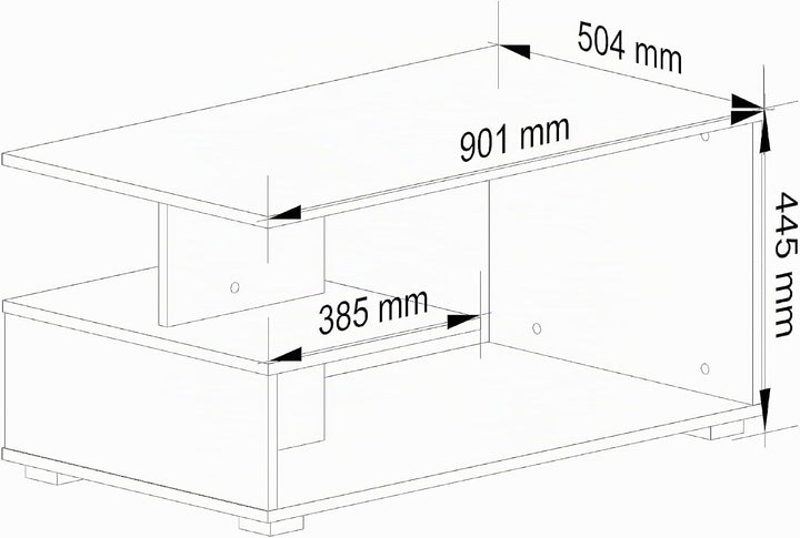 AKORD Couchtisch Holz | Pin 90 x 45 x 51 cm | Schrank für Wohnzimmer | Schlafzimmer Schrank | Minima