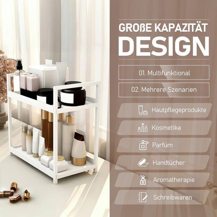 HARLIANGXY Make up Organizer Gross, Kosmetik Organizer Weiss, Parfüm Aufbewahrung, Skincare Organize