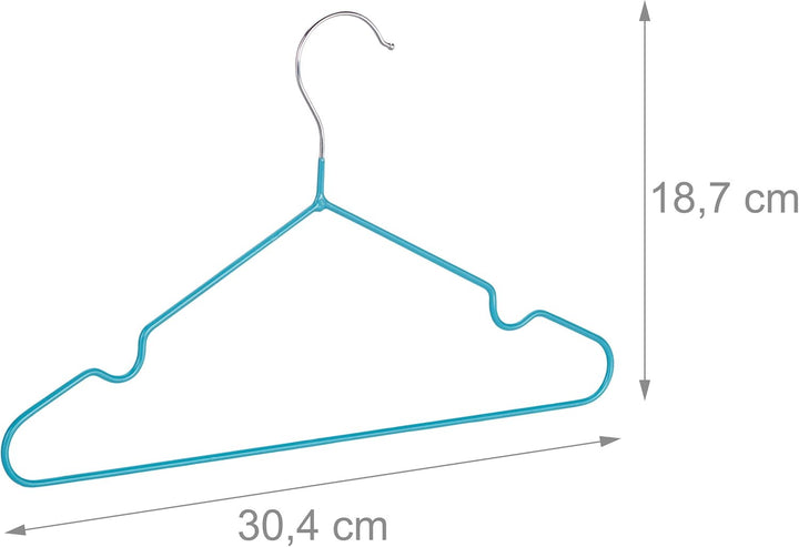 Relaxdays 40 x Kinderkleiderbügel, platzsparende Drahtbügel Jungen, Babybügel mit Kerben, PVC-beschi