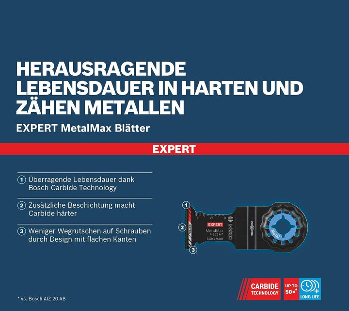 Bosch Professional 10x Sägeblatt Expert MetalMax AIZ 32 AIT (für Stahl, Edelstahl, Breite 32 mm, Zub