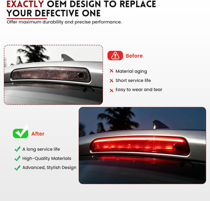 Dritte 3 Bremsleuchte Bremslicht für Nissan Qashqai 2008-2014 LED-Bremsleuchte 26590JD000 Warnleucht